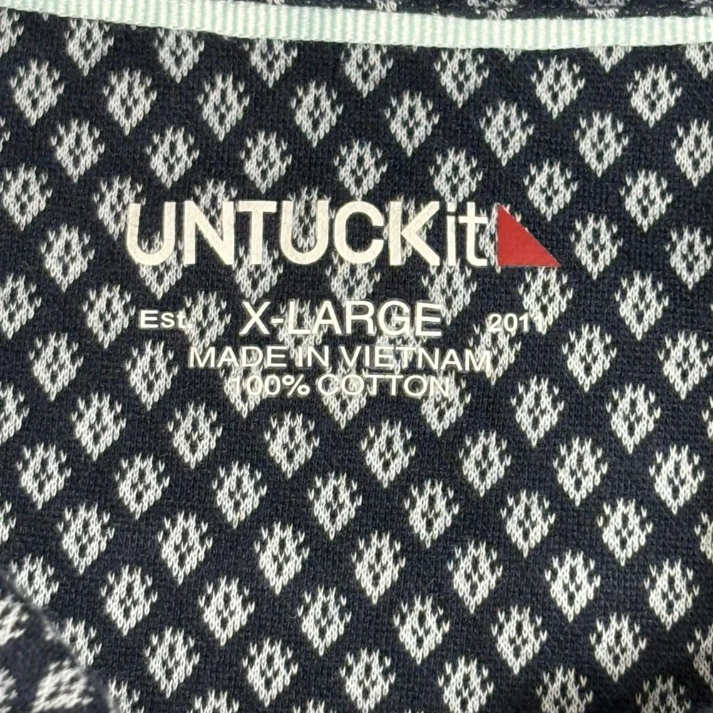 UNTUCKit TAYO Mens X-Large Regular Fit Nav 40917 Short‎ Sleeve Polo Shirt Cotton - Picture 4 of 8